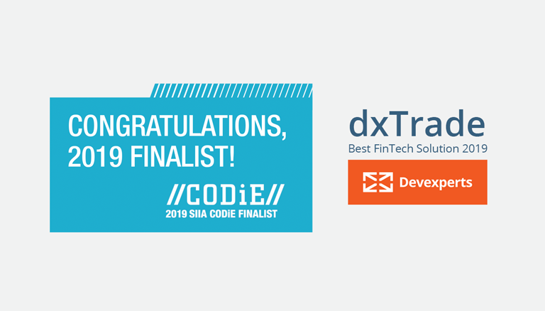 dxTrade is the Finalist In The Codie Award